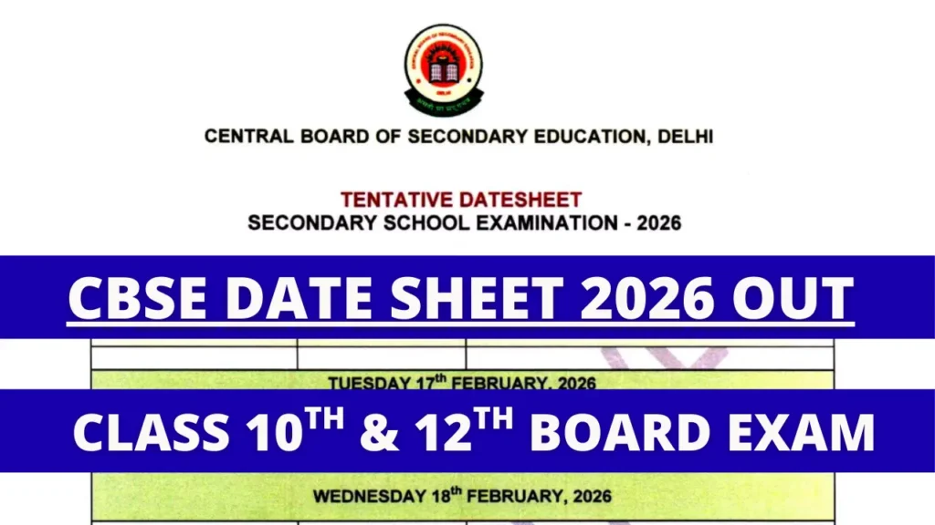 CBSE Board Class 10th / 12th Exam Date Sheet 2025-26