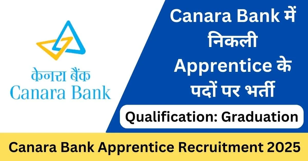 Canara Bank Apprentice Recruitment 2025 Out For 3500 Post