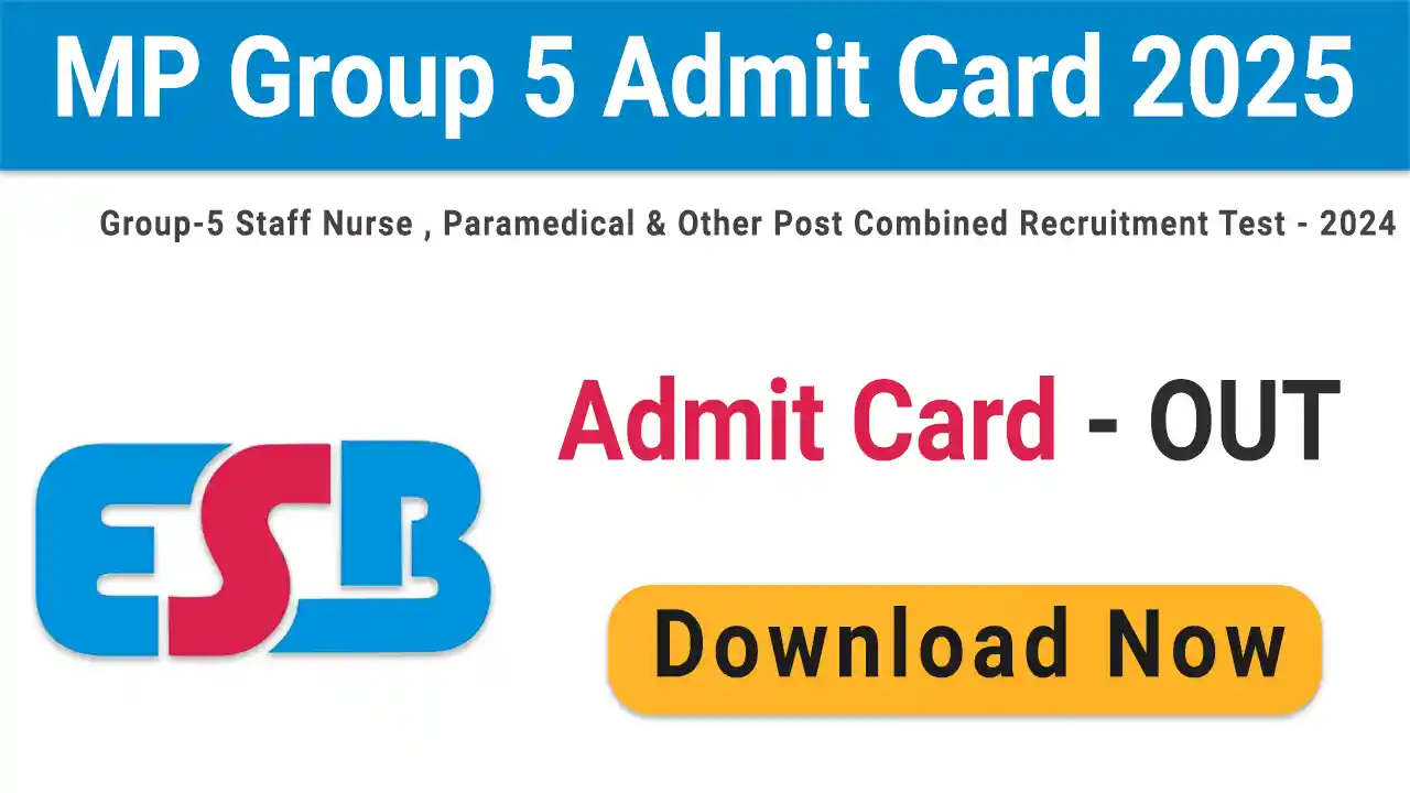 MPESB Various Paramedical Post Admit Card 2025 Out
