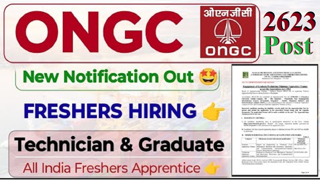 ONGC Apprentice Recruitment 2025 Out For 2623 Post