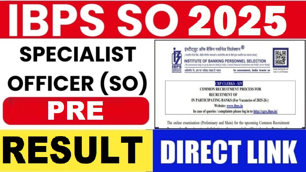 IBPS SO XV 15th Pre Score Card 2025 Out