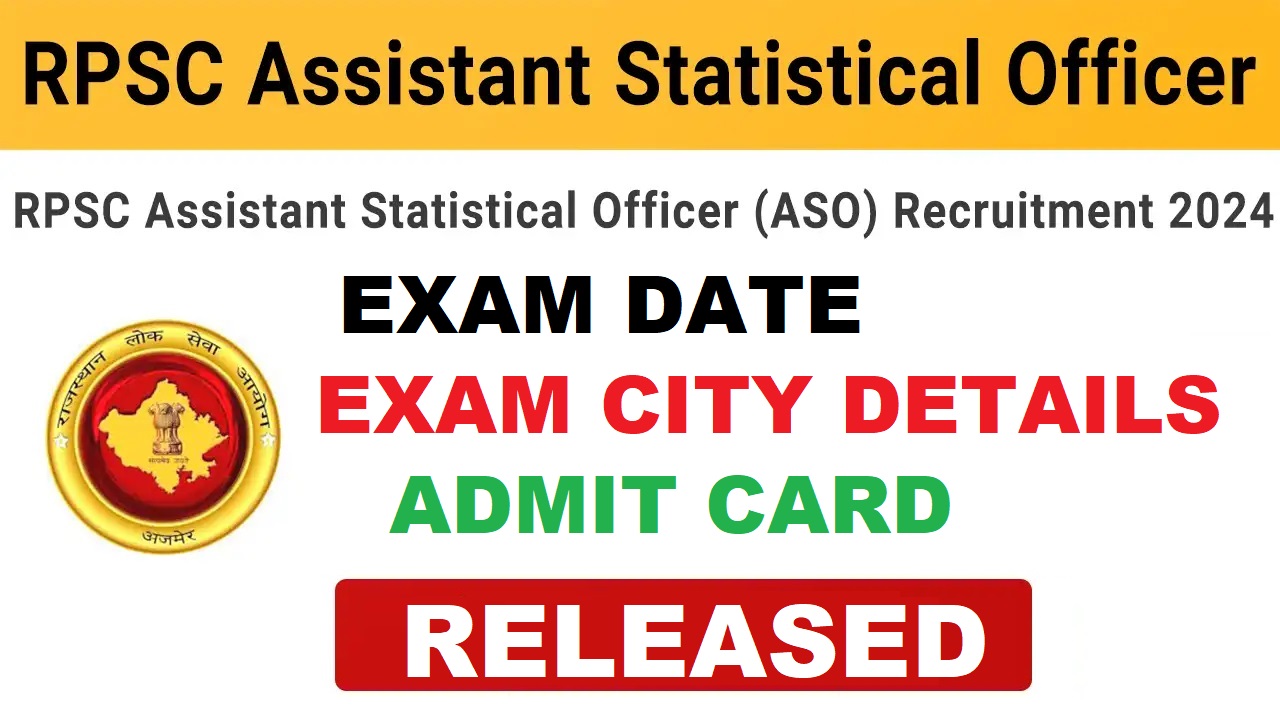 RPSC Assistant Statistical Officer ASO Exam City Details 2025 Out