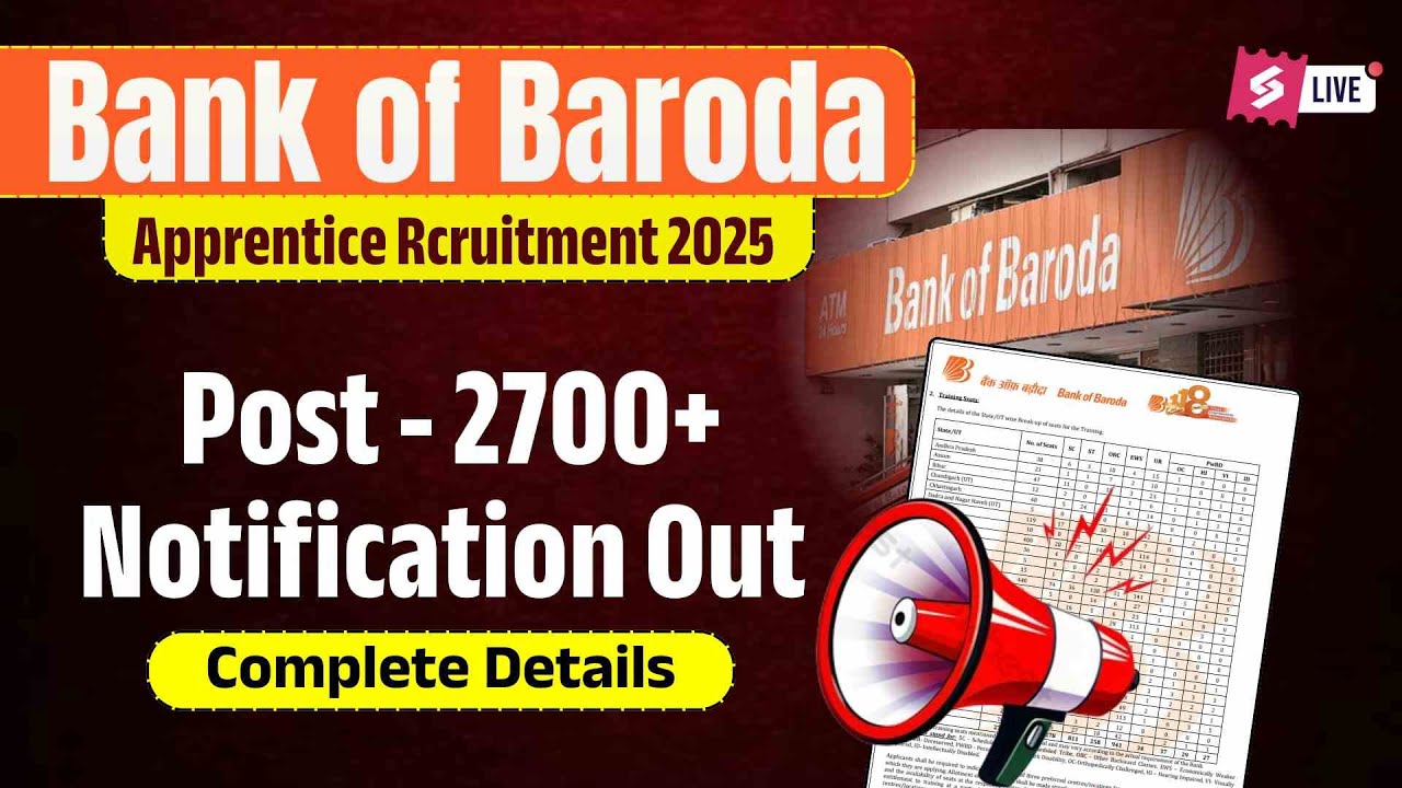 Bank of Baroda Apprentice Recruitment 2025 Notification for 2700 Vacancies