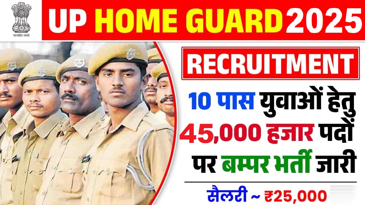 UP Police Home guard Recruitment 2025 Soon For 45000 Post