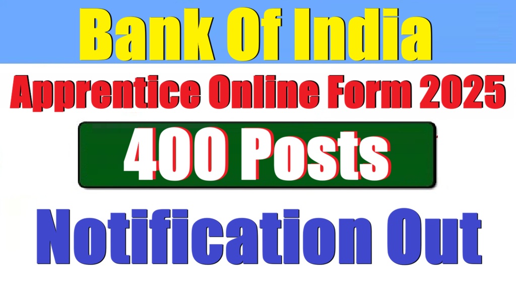Bank of India Apprentice Recruitment 2025 for 400 Post