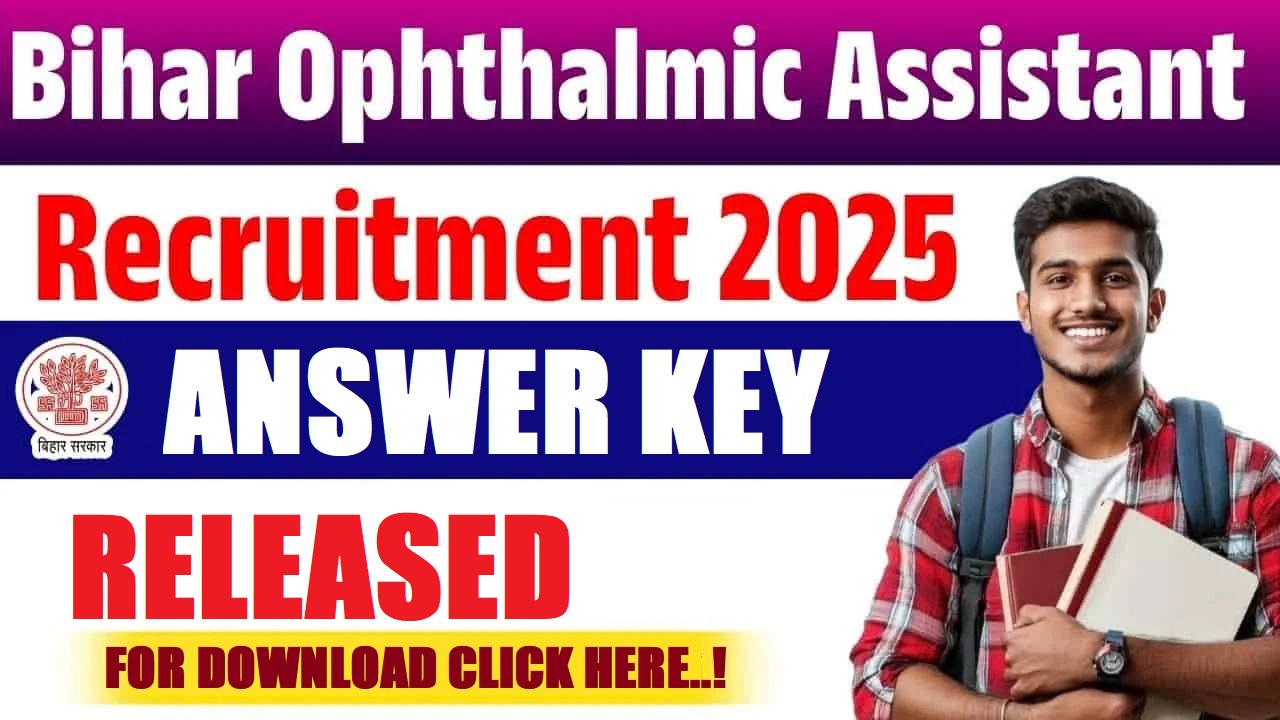 Bihar SHS Ophthalmic Assistant Answer Key 2025 Out