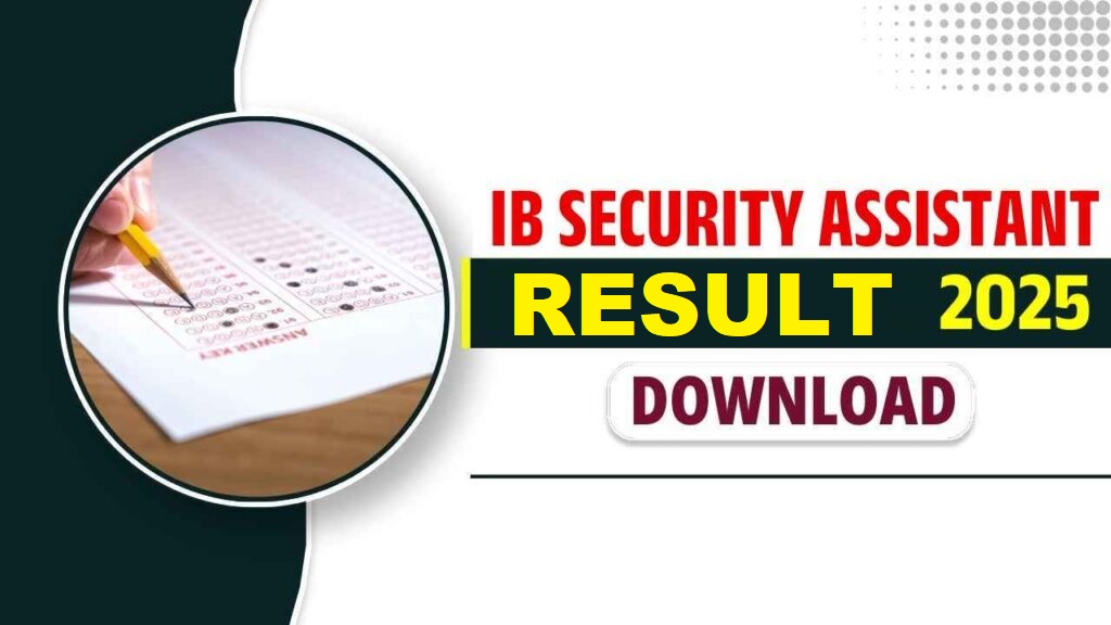 IB Security Assistant/ Executive Result 2025 Out