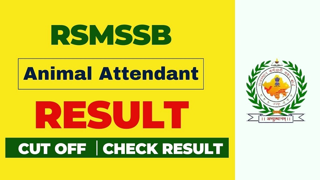 Rajasthan RSMSSB Animal Attendant Final Result 2025 Out
