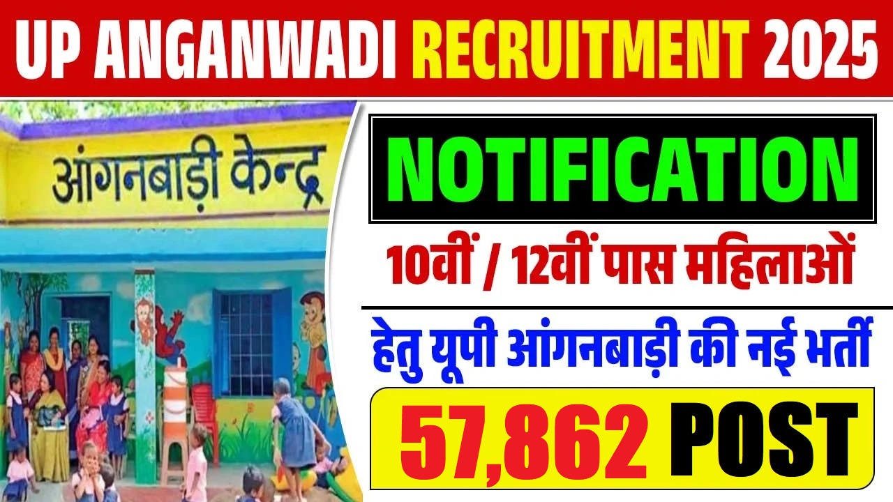 UP Anganwadi Bharti Recruitment 2025 Apply For 57,862 Posts