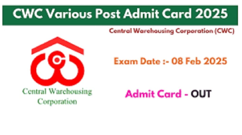 CWC Admit Card 2025 OUT at cwceportal.com