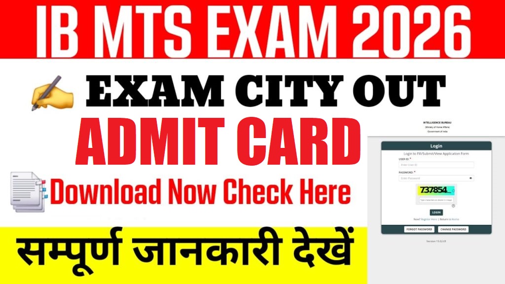 Intelligence Bureau (IB) MTS Admit Card 2026 Out