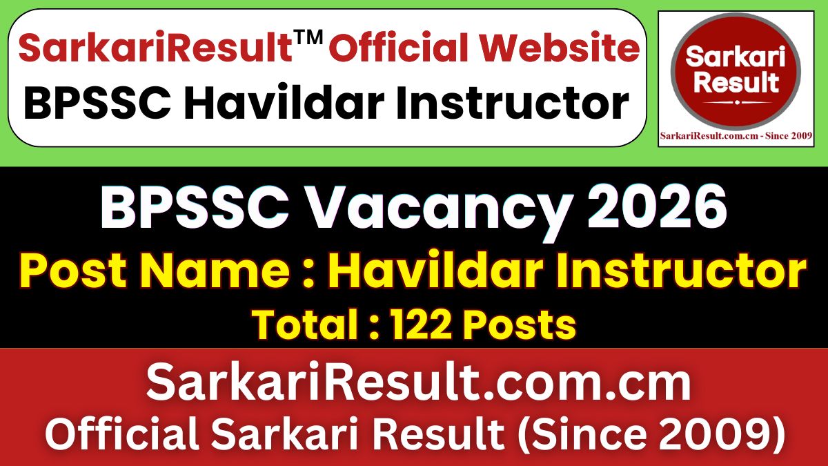 BPSSC Bihar Police Havildar Instructor Recruitment 2026