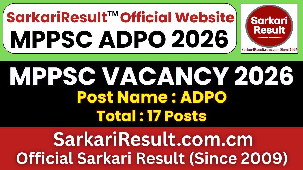 MPPSC ADPO Recruitment 2026 | Apply Online