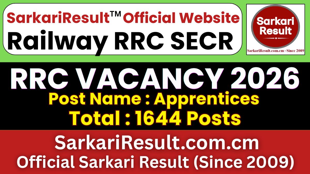 Railway SECR Raipur Apprentice Recruitment 2026