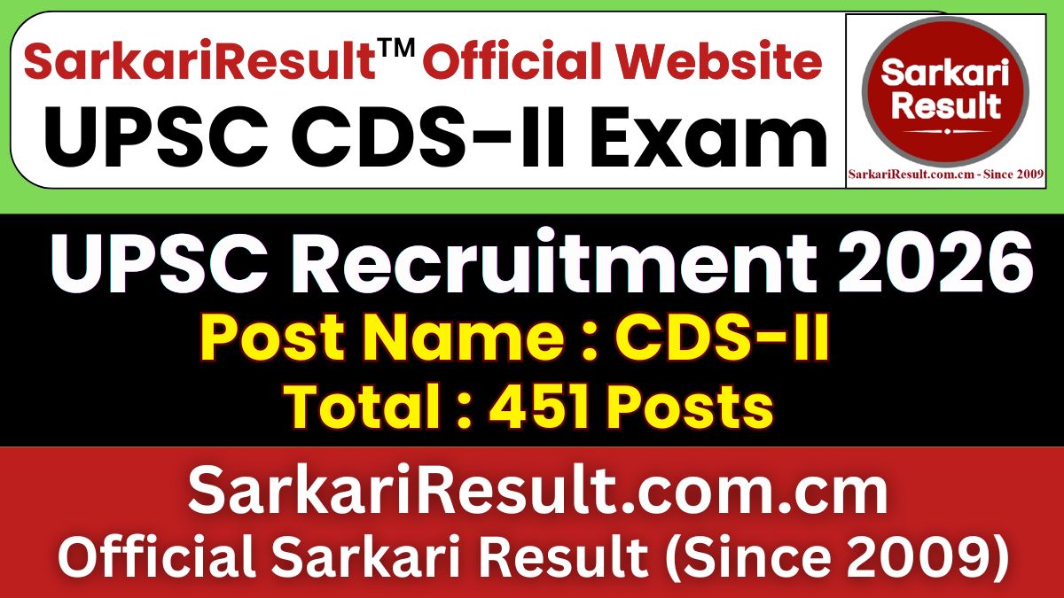 UPSC CDS-II Recruitment 2026 | Apply Online