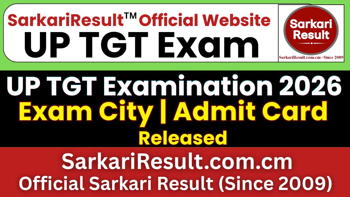 UP TGT Exam City Details 2026 Out