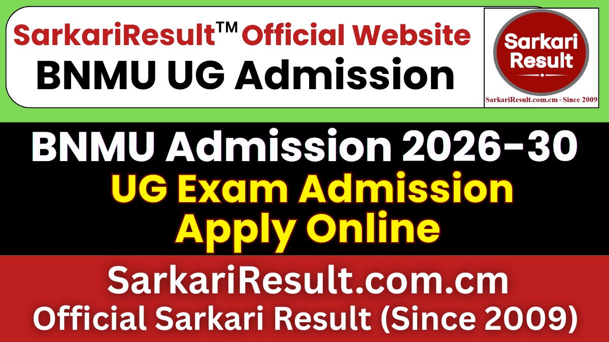 BNMU UG Admission Online Form 2026-30