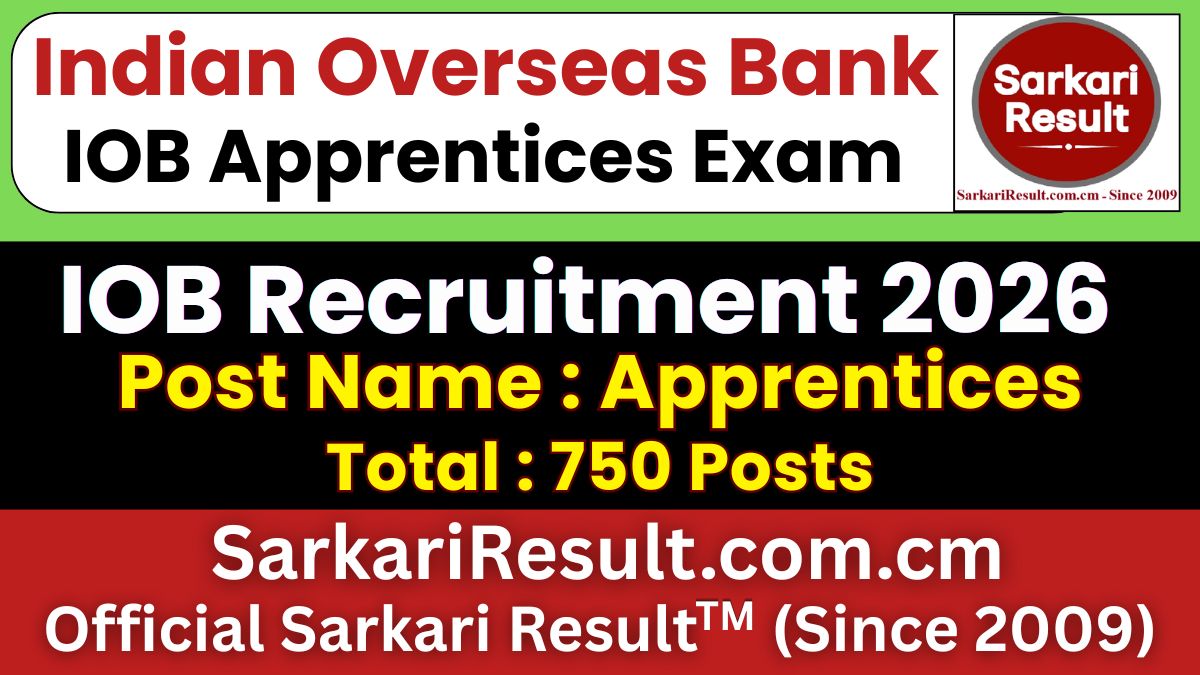 IOB Apprentice Recruitment 2026 | Sarkari Result