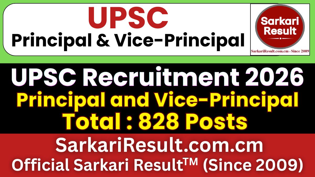 UPSC Principal and Vice-Principal Recruitment 2026