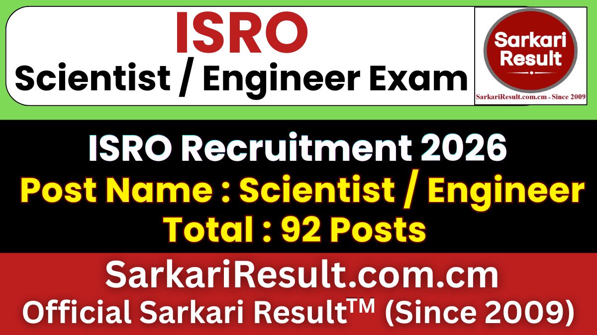 ISRO Scientist / Engineer Recruitment 2026