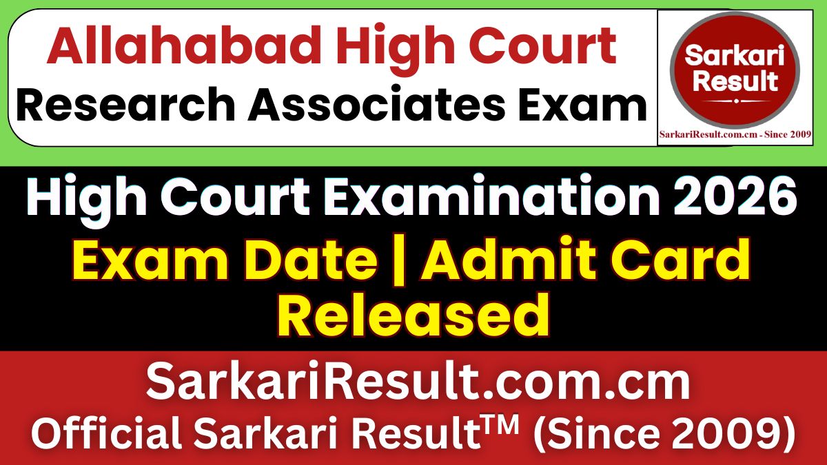 Allahabad High Court Research Associates Admit Card 2026 Out