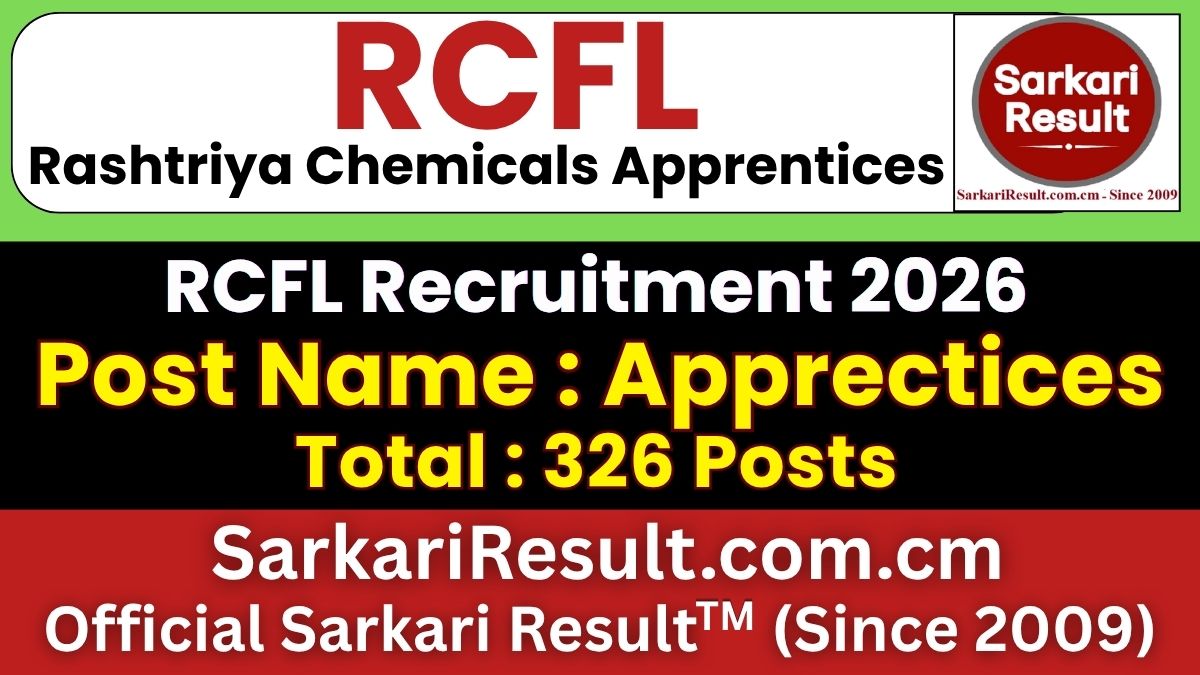 RCFL Apprentices Recruitment 2026 | Apply Online