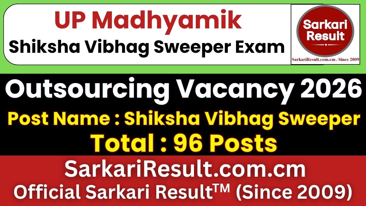 UP Madhyamik Shiksha Vibhag Sweeper Recruitment 2026